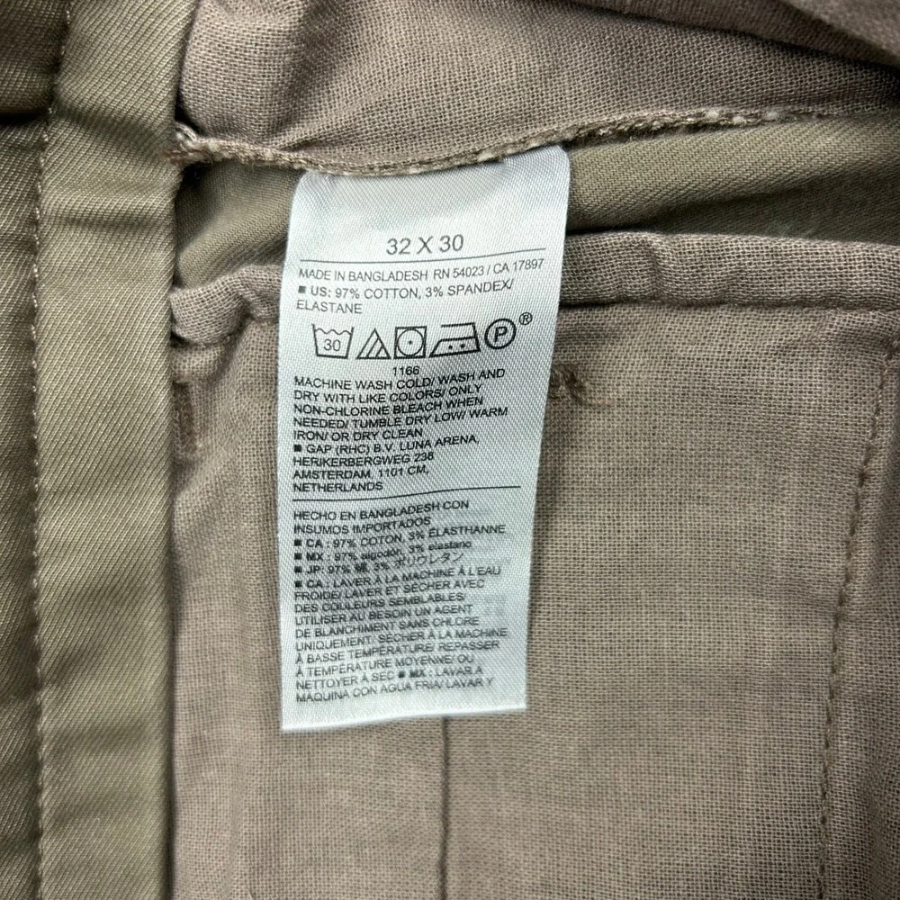 Banana Republic Chino Pants Mens 32x30 Brown Lived-In Athletic Tapered Cotton